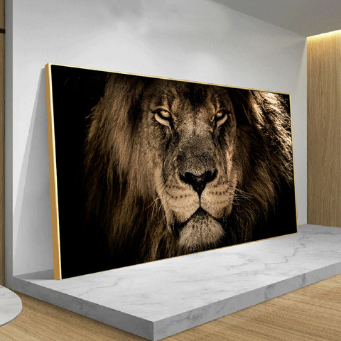 African Large Lion leopard Animals Face Canvas Paintings  Wall Art Posters And Prints Animals Lions Art Pictures For Living Room ► Photo 1/6