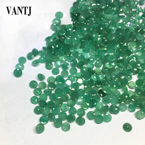 Natural Emerald Loose Gemstone 1PCS Beryl Bare Stone Round Cut Customizable Diy for Silver Gold Women Jewelry Random Delivery ► Photo 1/6