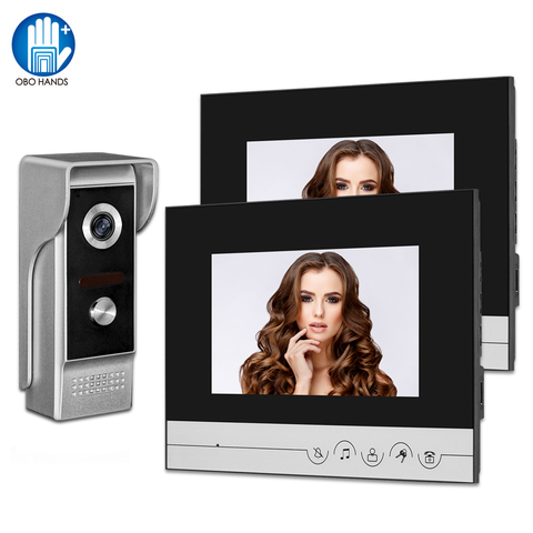 NEW Wired Video Intercom System Video Doorbell Doorphone 7inch Color Screen Monitor 700TVL Waterproof Outdoor Camera for Home ► Photo 1/6
