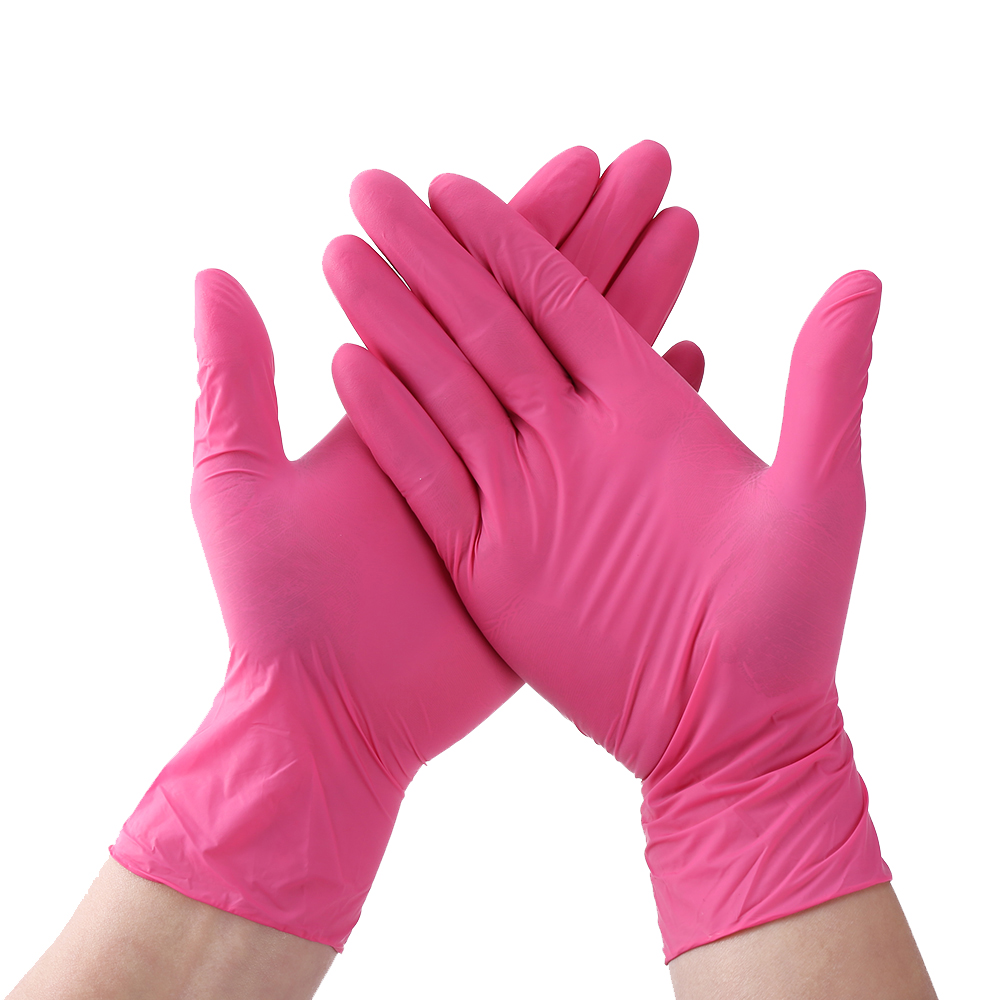 Перчатки розовые latex free Nitrile Blend Gloves