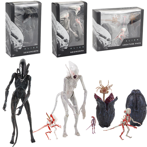 Aliens VS Predaors Action Figure Neomorph Xenomorph Facehugger Chestburster Eggs Creature Pack Takayuki Takeya AVP Model Toys ► Photo 1/6