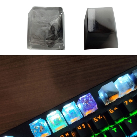  One Handmade Customized OEM R4 Profile Resin Keycap for Cherry MX Switches Mechanical Keyboard RGB Translucent Resin Keycap ► Photo 1/6