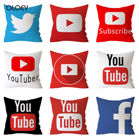 Modern Decorative Pillow Case Youtube Throw Pillow Case Red Square Pillow Case Home Decoration Velvet Movie Unique Pillow Case . ► Photo 1/6