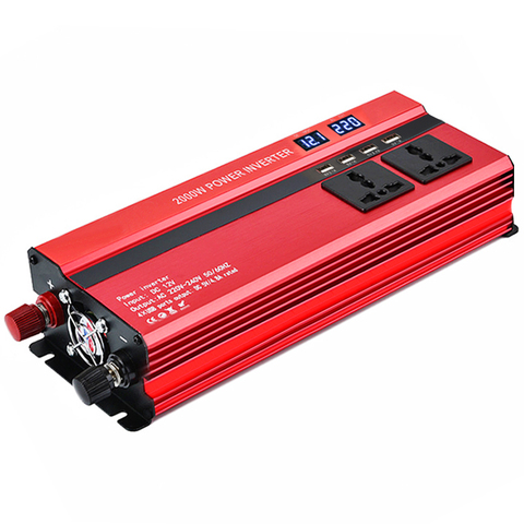 Car Inverter 12v 220v 2000W Voltage Transformer Car Converter 12 to 220 Inversor Auto Power Inverter Charger Adapter Display ► Photo 1/1