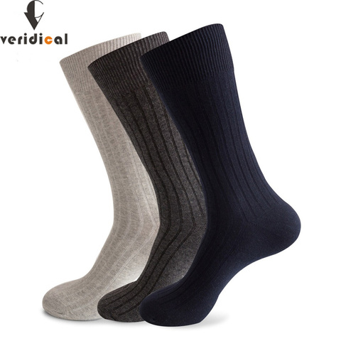 Veridical Large Size Men Socks Cotton Long Business Harajuku Socks 5 Pairs/Lot Winter Solid Gentleman Sox Sokken Fit Eu 42-48 ► Photo 1/6