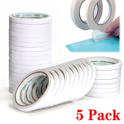 5 Rolls Double Sided Adhesive Tape White Super Strong Double Faced Adhesive Tapes for Home DIY Craft Office Supplies ► Photo 1/1