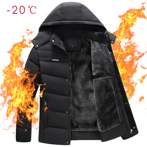 2022 Winter Mens Hooded Jackets Casual Thick Casual Down Parkas Men Windbreaker Warm Zipper Overcoats Mens Clothing Outwear 4XL ► Photo 1/6