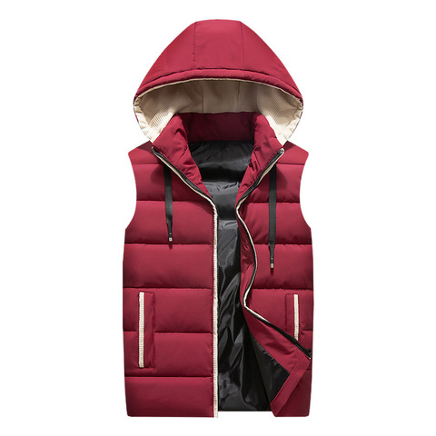 New Stylish 2022 Winter Hooded Unloading Vest Mens Thick Warm Windproof Sleeveless Jackets Plus Size 4XL Spring Autumn Waistcoat ► Photo 1/6