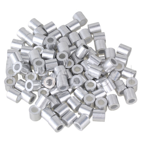 100pcs 3mm Thickness Wire Rope Round Aluminum Sleeve Clip Ferrule M3 Silver ► Photo 1/1