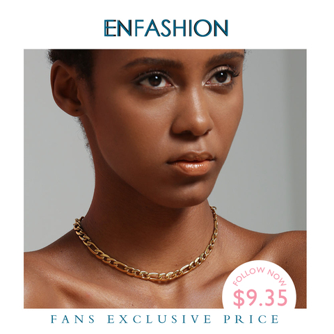 Enfashion Link Chain Choker Necklace Women Statement Gold Color Stainless Steel Necklaces  Men Jewelry Accessories Collares 3010 ► Photo 1/6