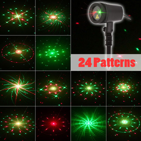 2022 New Year Decorations Christmas Lights Outdoor Star Fairy Showers Light 24 big Patterns Dynamic two-color laser Projector ► Photo 1/6