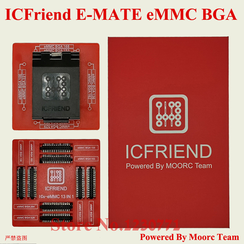 MOORC  E-MATE X  SOCKET E MATE PRO BOX EMMC BGA 13 IN 1 SUPPORT 100 136 168 153 169 162 186 221 529 254 Easy Jtag Plus Box ► Photo 1/6