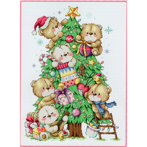 Gold Collection Counted Cross Stitch Kit Tree Bear Christmas Bears SO ► Photo 1/1