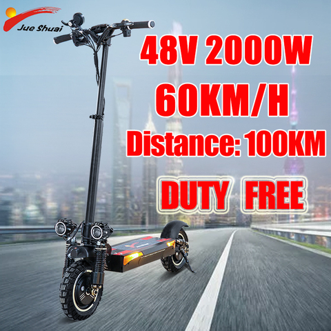 Dual Motor Electric Scooter 60KM/H Off Road Foldable Strong Power 2000W 48V Black For Adluts электросамокат ► Photo 1/6