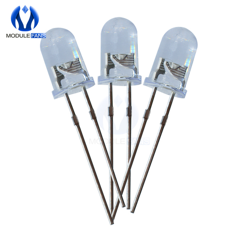 100PCS 5mm Round White Water Clear LED Light Diodes Kit Lamp 1.8V-3.4V High Power Supper Bright Bulb ► Photo 1/6