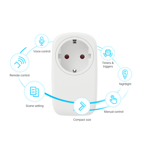 BroadLink SP4L-EU 16A Wireless Smart Wi-Fi Plug Socket for Alexa, Google Home Voice Control, IFTTT ► Photo 1/6