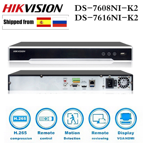 Hikvision DS-7608NI-K2 DS-7616NI-K2 8CH 16CH 4K  H.265 NVR Network Video Recorder ► Photo 1/4