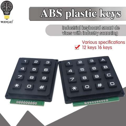 12 16 Key  4*4 4*3 Membrane Switch Keypad 4 x 4 4 x 3  Matrix Array Matrix keyboard membrane switch keypad for arduino ► Photo 1/6