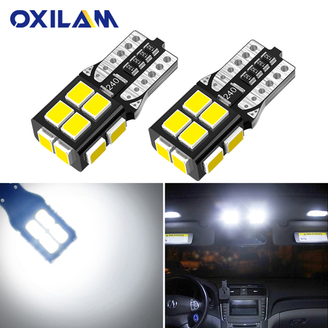 OXILAM T10 Auto Lamp W5W LED Light Bulbs 194 168 Canbus No Error Car Interior Door Dome License Plate Light 2835 SMD 6000K White ► Photo 1/6