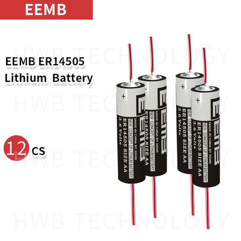 12Pcs/LOT EEMB ER14505 AA 3.6V 2400mAh Lithium Battery ER14505 Band welding needle  Free Shipping ► Photo 1/5