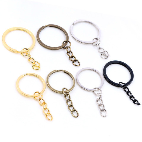 20 pcs/lot Key Ring Key Chain 4 Colors Plated 50mm Long Round Split Keychain Keyrings Wholesale ► Photo 1/6