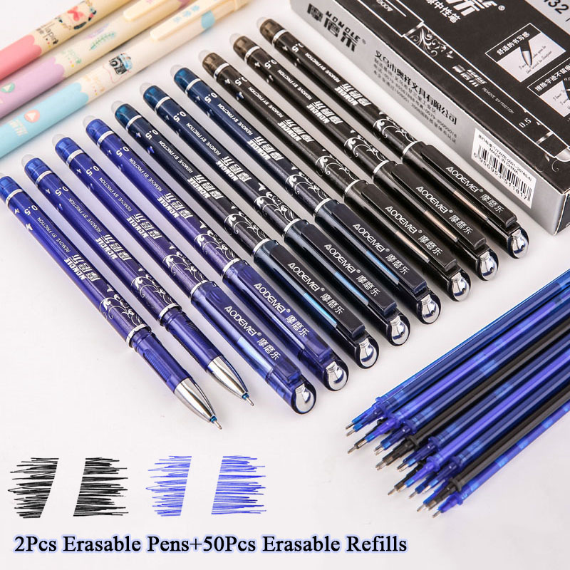 10~50Pcs 0.5mm Ballpoint Pen Refills Gel Black Ink Refill Writing Pens 3 Colors 