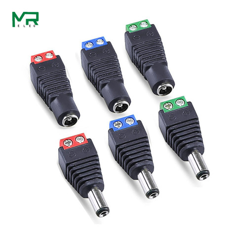 1 sets  Male + Female 12V 2.1x5.5MM DC Power Jack Plug Audio AUX free welding socket Connector ► Photo 1/6