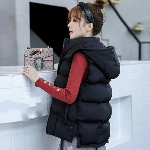 Black/White Women's Winter Vest Sleeveless Jacket Women Warm Vest Coat Waistcoat Plus Size XL 2022 Female Winter Clothes ► Photo 1/6