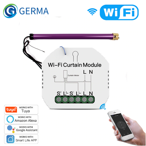 WiFi Mini Smart Curtain Switch Module Roller Blinds Shutter Motor Smart Life Tuya APP Remote Control Work with Alexa Google Home ► Photo 1/6