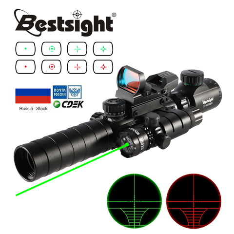 3-9X32 EG Tactical Optic Riflescope Red Green Illuminated Holographic Reflex 4 Reticle Red Green Dot 3 in 1 Combo Hunting Scope ► Photo 1/6