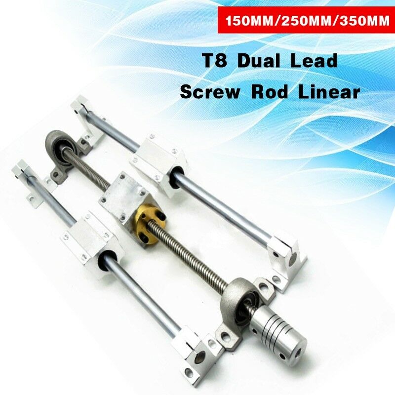 13pcs Linear Guide Rail Support Set Dual Rail 150/250/350mm Fully Slide Support T8 Lead Screw Rod SCS8UU Linear Bearing Block ► Photo 1/6