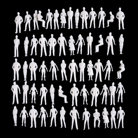 50Pcs 1:100/150/200 Model Miniature White Figures Architectural Model Human Scale Model ABS People Dollhouse Decor ► Photo 1/6