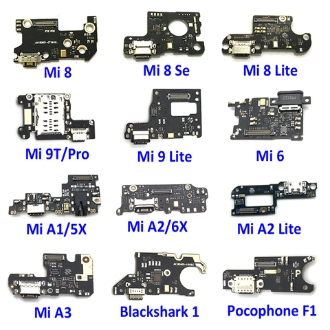 USB Charger Charging Dock Port Connector Flex Cable For Xiaomi Mi 9T 6 A3 A2 A1 9 Se 8 Lite Black Shark POCOPHONE F1 5X 6X ► Photo 1/3