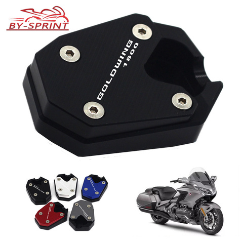 Laser Logo Motorcycle CNC Kickstand Side Stand Enlarge Extension Pad For HONDA Goldwing 1800 GL 1800 GL1800 2022 New Item ► Photo 1/6