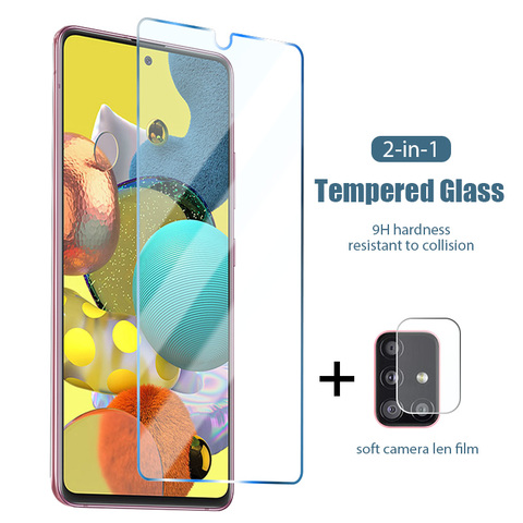 2 in 1 Tempered Glass for Samsung Galaxy A21S A20S A10S A20E A10E Camera Lens Protector for Samsung A71 A51 A41 A31 A21 A11 A01 ► Photo 1/6
