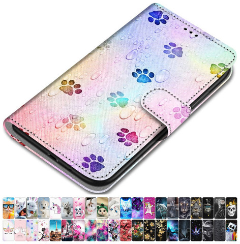 For Case Huawei Mate 10 Lite Mate 20 Lite Mate 30 Pro PU Leather Phone Cover Animal Floral Tower Lovely Girls Boys Box Capa O08F ► Photo 1/6