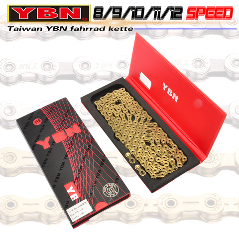 Free Shipping YBN X12L x10 x10sl x9sl x11sl bicycle chain 9 10 11s gold mountain road bike sram SHIMANO 116 length   ► Photo 1/6