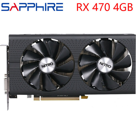 SAPPHIRE Video Card RX 470 4GB 256Bit GDDR5 Graphics Cards for AMD RX 400 series VGA Cards RX470 DisplayPort 570 580 480 Used ► Photo 1/6
