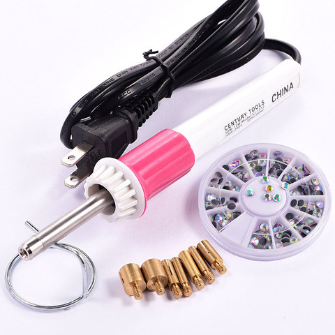 Fast Heated Hotfix Rhinestone Applicator Iron-on Wand Heat-fix Tool Gun  Mixed Size Hot Fix