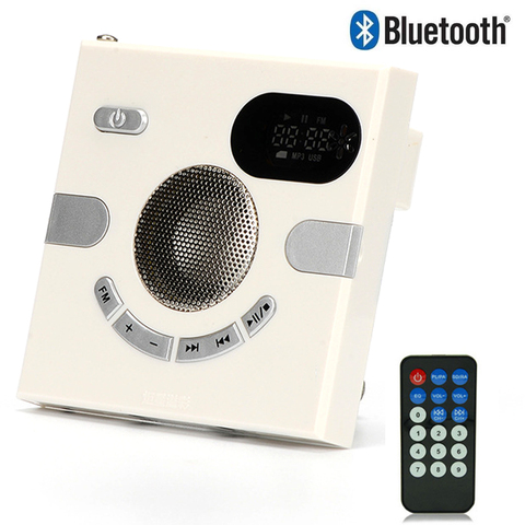 JINSERTA Wall Smart Bluetooth Speaker Mini Music Player FM Radio with Headphone Jack Remote Controller Support TF Card USB Disk ► Photo 1/6