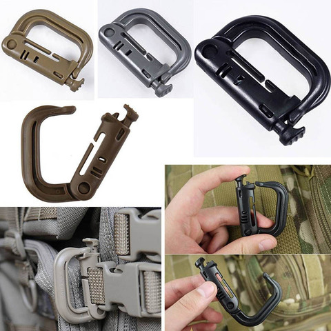Plastic Shackle Carabiner D-ring Clip Molle Webbing Backpack Buckle Snap Lock Grimlock Camp Hike Mountain climb Outdoor ► Photo 1/6
