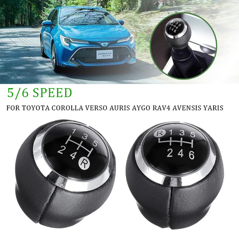 5 Speed 6 Speed Car Gear Lever Handball Chrome Gear Shift Knob Cap Cover Interior Parts For Toyota Auris 2007 2008 2009 ► Photo 1/6