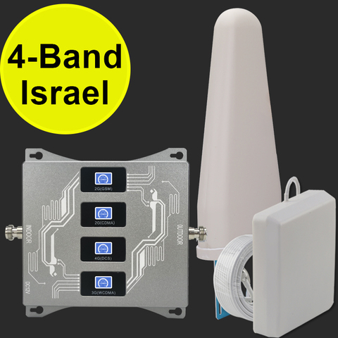 Israel Quad Band 2g 3g 4g Signal Amplifier CDMA UMTS LTE 850 900 1800 2100 Signal Booster Mobile Phone Repeater 3g 4g GSM ► Photo 1/6