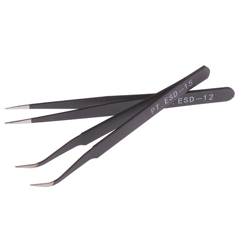 1 pcs Black Straight + Curved Nail Tweezers False Fake Eye Lashes Eyelash Extension Tweezers Nippers Pointed Clip Nail Art Tool ► Photo 1/6