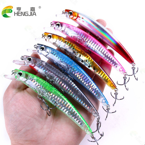 HENGJIA 12cm 14g Fishing Lure Minnow Crankbait Fishing Artificial  Plastic Wobblers Tackle With Strong Sharp Treble Hook ► Photo 1/6