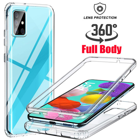 360 Full Body Soft Clear Cover For Samsung Galaxy M21 M31 A01 A31 A51 A71 A10 A10S A20S A20 A30S A50 A40 S10 Plus S20 Ultra Case ► Photo 1/6