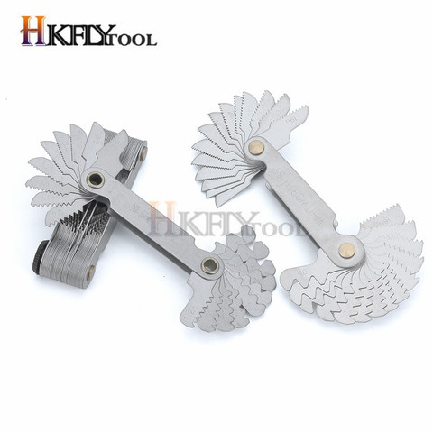 20 Blades Metal 60 and 55 Degree Screw Thread Gage Gauge Folding Measuring Tool Metric & Whitworth Pitch Measuring Tool ► Photo 1/6