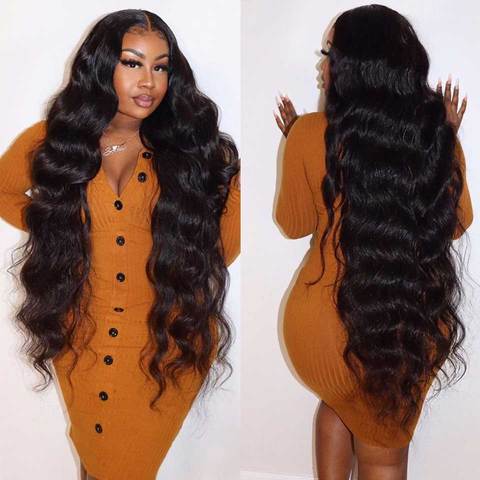 CHEAP 30 Inch Body Wave Lace Front Wig Transparent Lace Front Human Hair Wigs T Part Wavy Human Hair Wig Brazilian Body Wave Wig ► Photo 1/6