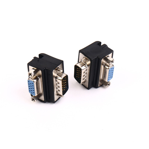Audio Video Cables Right Angle 90 Degree 9 Pin VGA SVGA Male to Female Converter Angle Adapter ► Photo 1/1