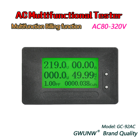 GWUNW GC92 AC Multifunctional Digital Display Electric Power Monitor Voltage Amperometer Power Frequency Meter ► Photo 1/1